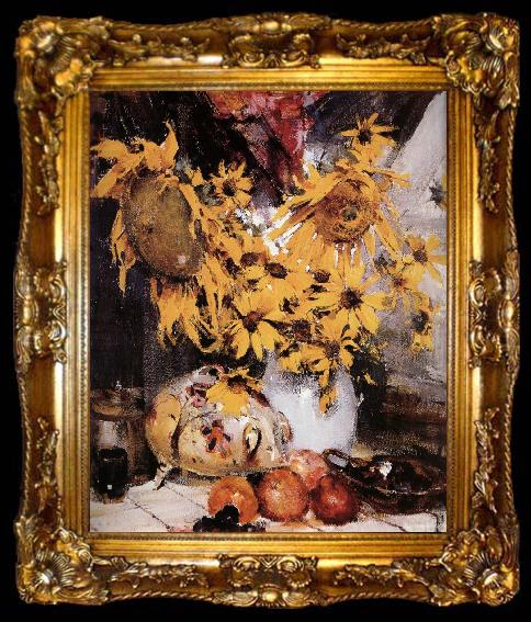 framed  Nikolay Fechin Sunflower, ta009-2